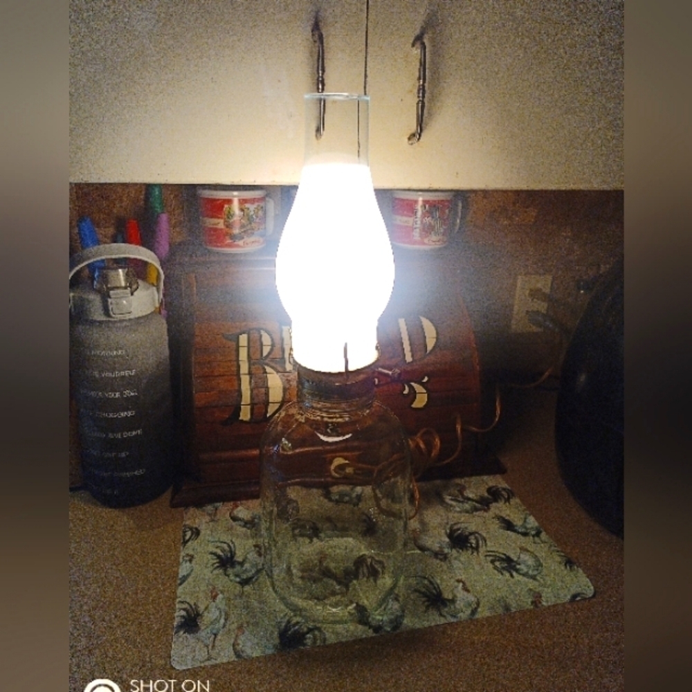 Clear Glass Jar Electric Lamp